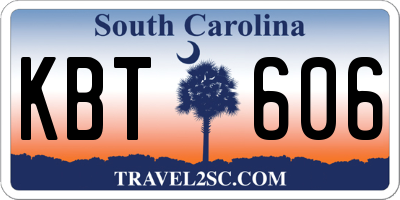 SC license plate KBT606