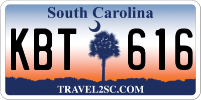 SC license plate KBT616