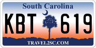 SC license plate KBT619