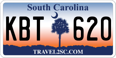 SC license plate KBT620