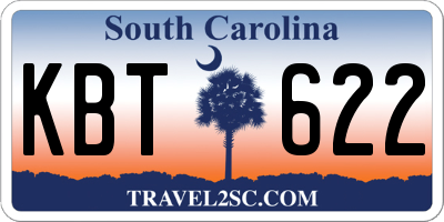 SC license plate KBT622