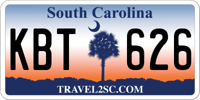 SC license plate KBT626