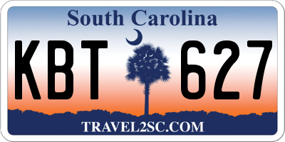 SC license plate KBT627