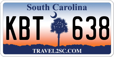 SC license plate KBT638