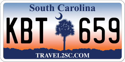SC license plate KBT659