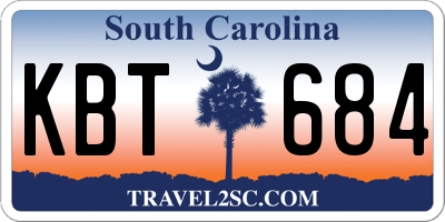 SC license plate KBT684