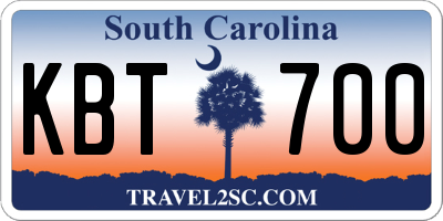 SC license plate KBT700