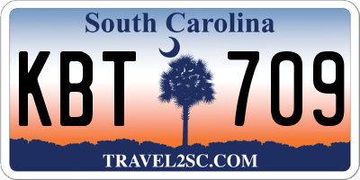 SC license plate KBT709