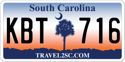 SC license plate KBT716