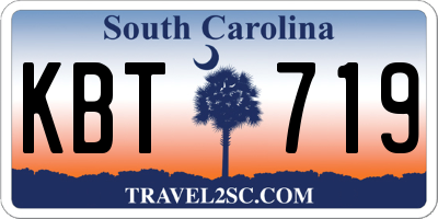 SC license plate KBT719