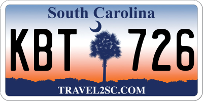 SC license plate KBT726