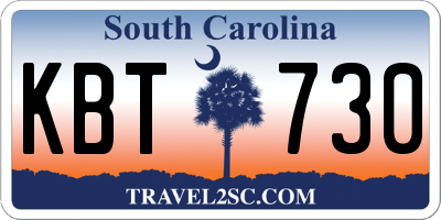 SC license plate KBT730
