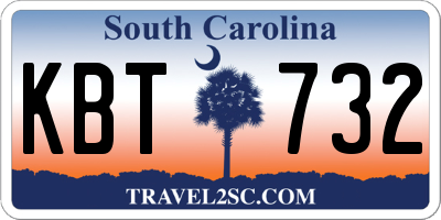 SC license plate KBT732