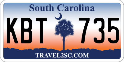 SC license plate KBT735