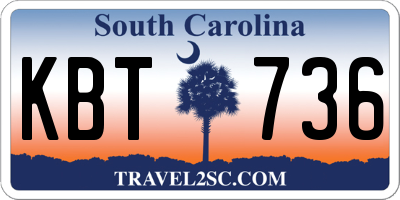 SC license plate KBT736