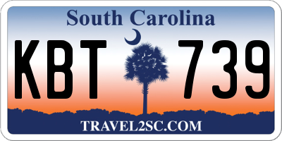 SC license plate KBT739