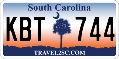 SC license plate KBT744