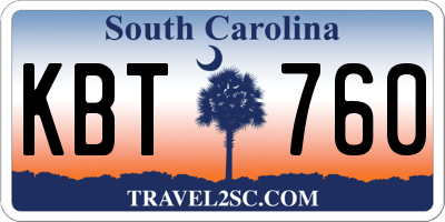 SC license plate KBT760