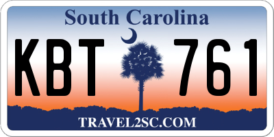 SC license plate KBT761