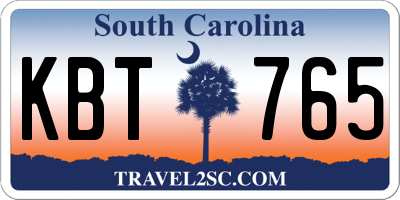 SC license plate KBT765