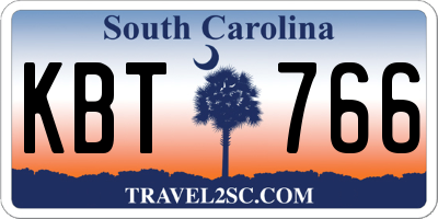 SC license plate KBT766