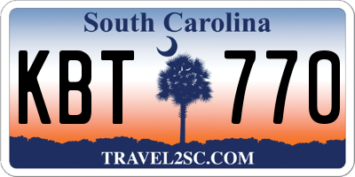 SC license plate KBT770