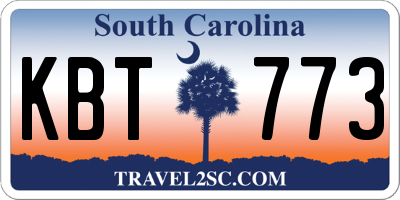 SC license plate KBT773