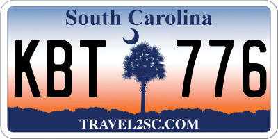 SC license plate KBT776