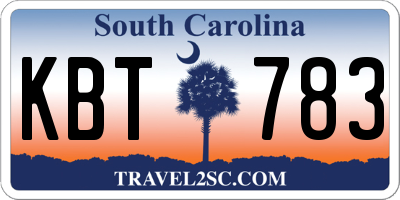 SC license plate KBT783