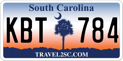 SC license plate KBT784