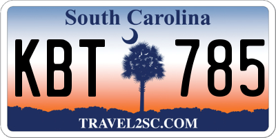 SC license plate KBT785
