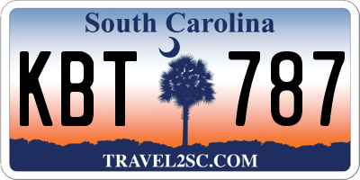 SC license plate KBT787