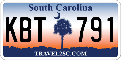 SC license plate KBT791