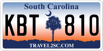 SC license plate KBT810