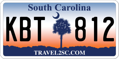 SC license plate KBT812