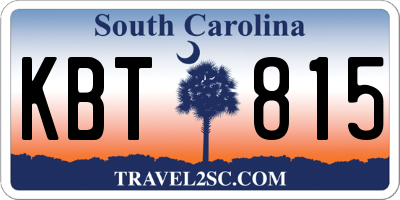 SC license plate KBT815