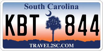 SC license plate KBT844