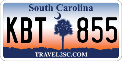 SC license plate KBT855