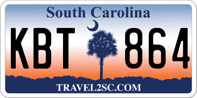 SC license plate KBT864