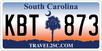 SC license plate KBT873
