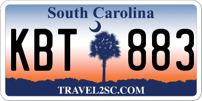 SC license plate KBT883