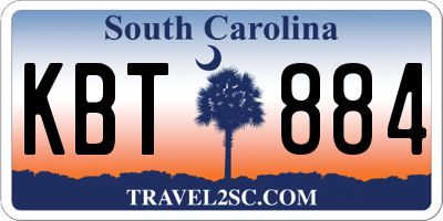 SC license plate KBT884