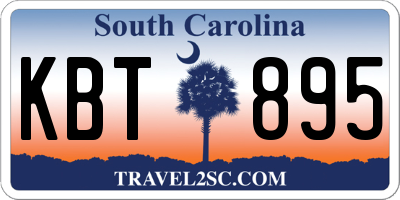 SC license plate KBT895