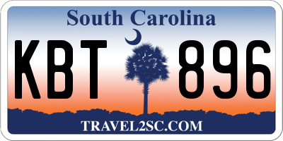 SC license plate KBT896
