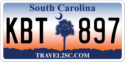 SC license plate KBT897