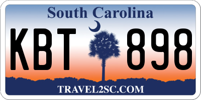 SC license plate KBT898