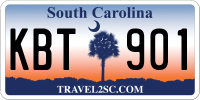 SC license plate KBT901