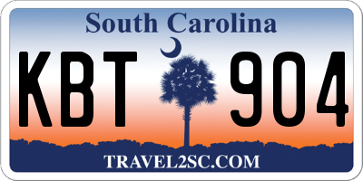SC license plate KBT904