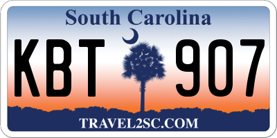 SC license plate KBT907