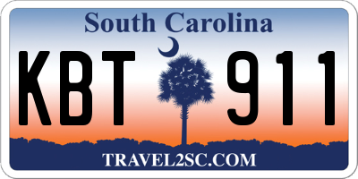 SC license plate KBT911